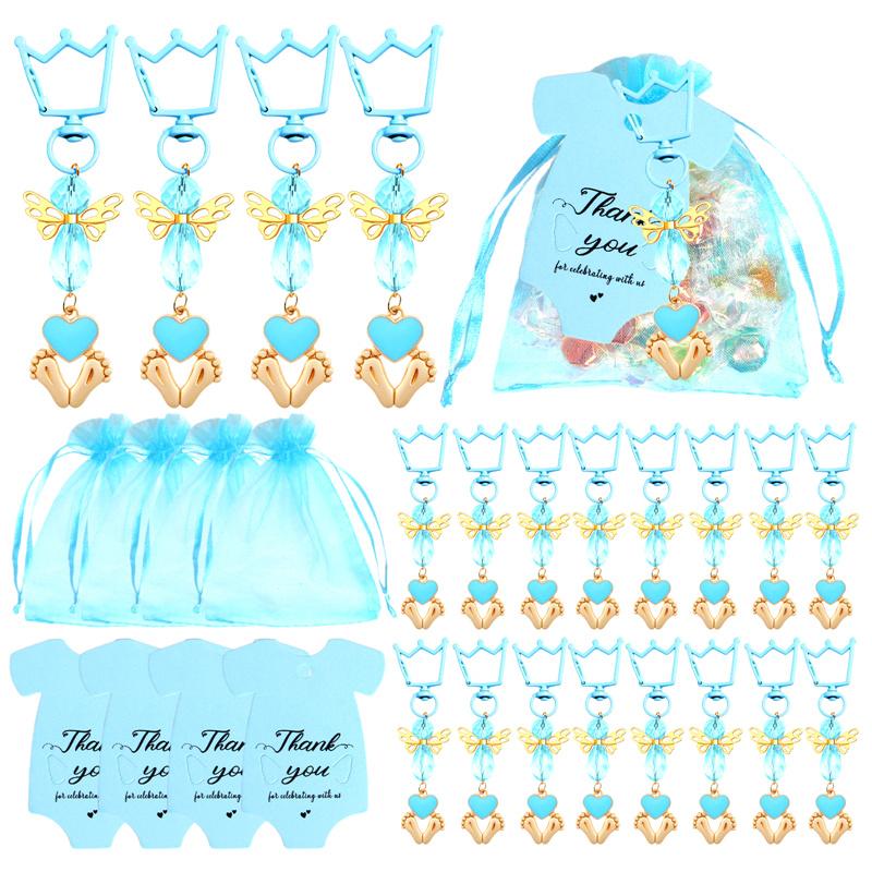 20 Sets Baby Shower Party Favors Include Baby Shower Angel Keychains Thank You Card Organza Bag For Baby Shower Birthday Party
