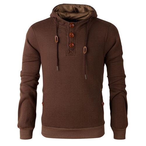 Mens Cowl Winter Neck Hooded Sweatshirt Coat Jacket Outwear Sweater Tops Jumper