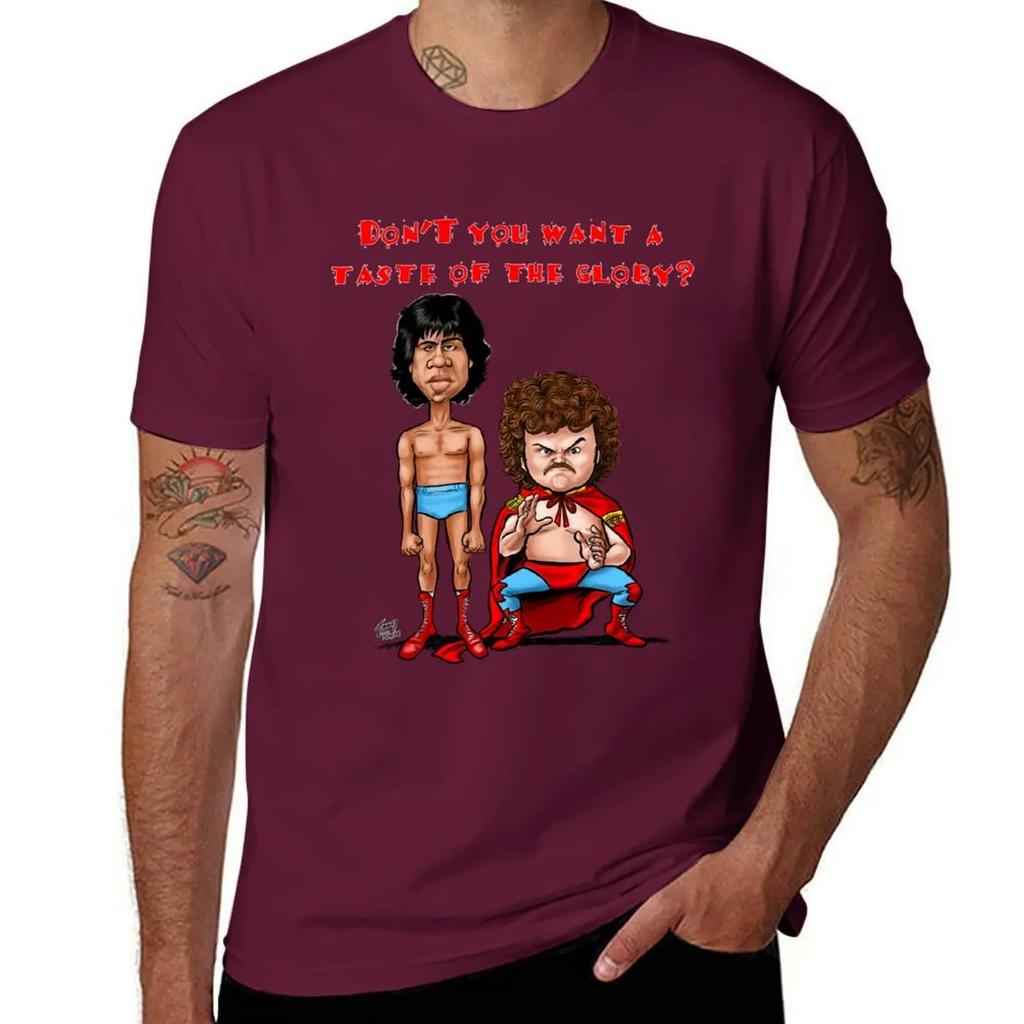 Nacho Libre Taste of the Glory T-shirt Funnys Oversizeds Mens Plain T Shirts