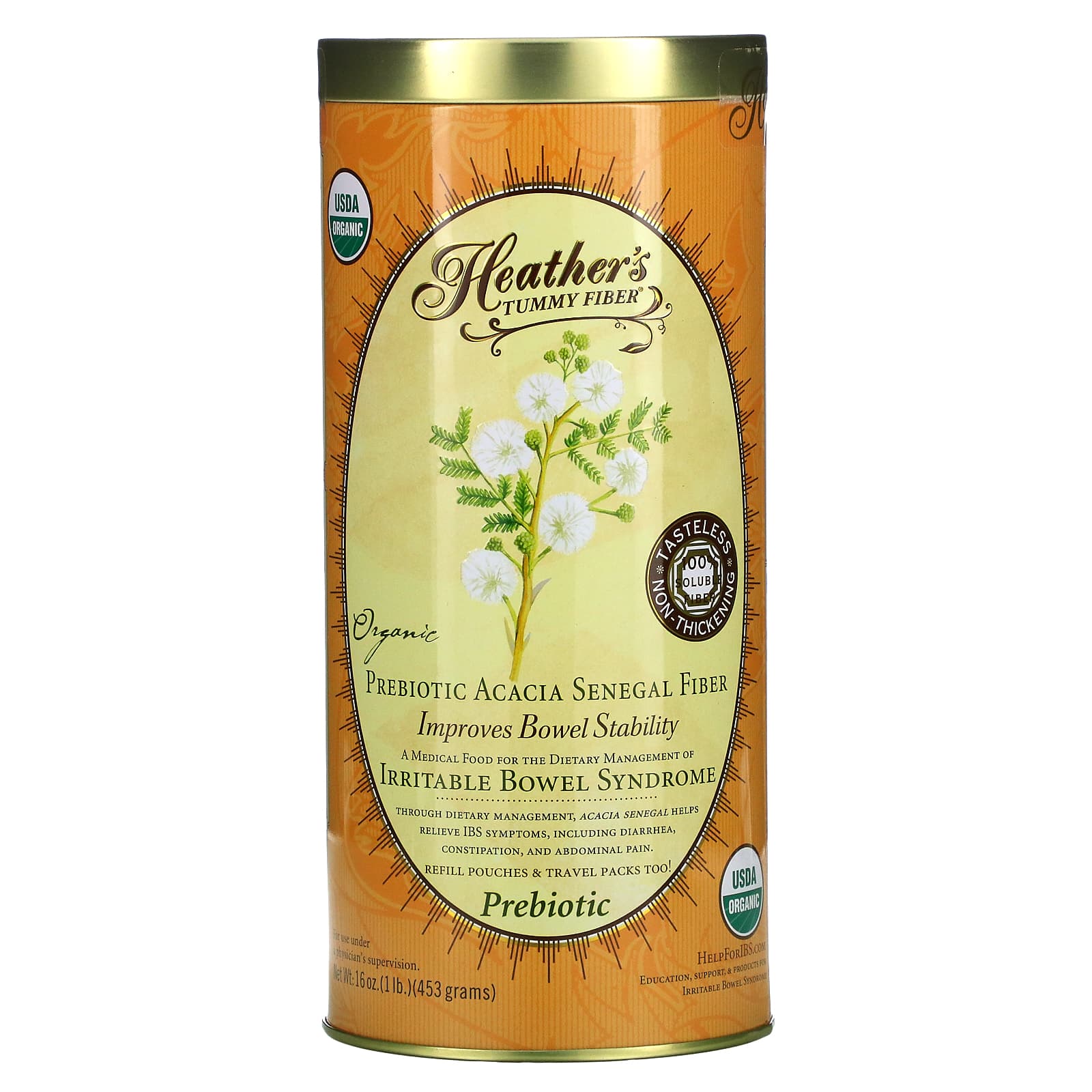 

Heather s Tummy Care, Tummy Fiber, органическая клетчатка из акации Сенегальской, 16 унций (453 г)