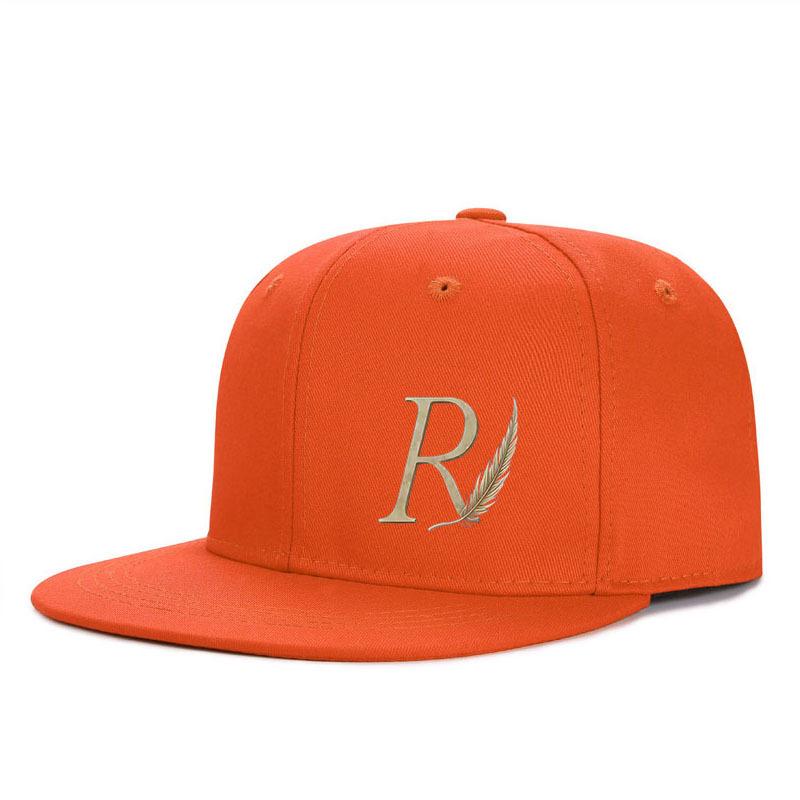 Flat-brimmed Hip-hop Baseball Cap Printed with Letter R Pattern Adjustable Outdoor Street Sports Hat