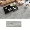10pc Self-adhesive Wood Grain Floor Wall Sticker Modern Style PVC Living Room Toilet Kitchen Home Floor Decor Waterproof Sticker