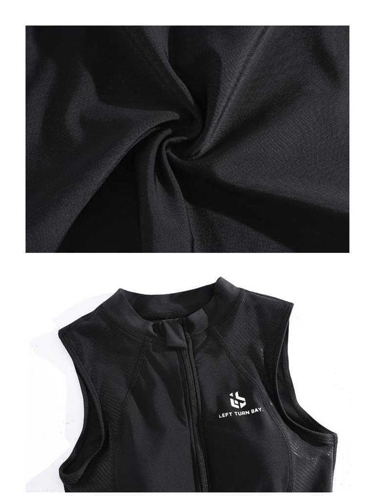 Women's Sporty Zipper Plus Size One-Piece Slimming Racing Swimsuit