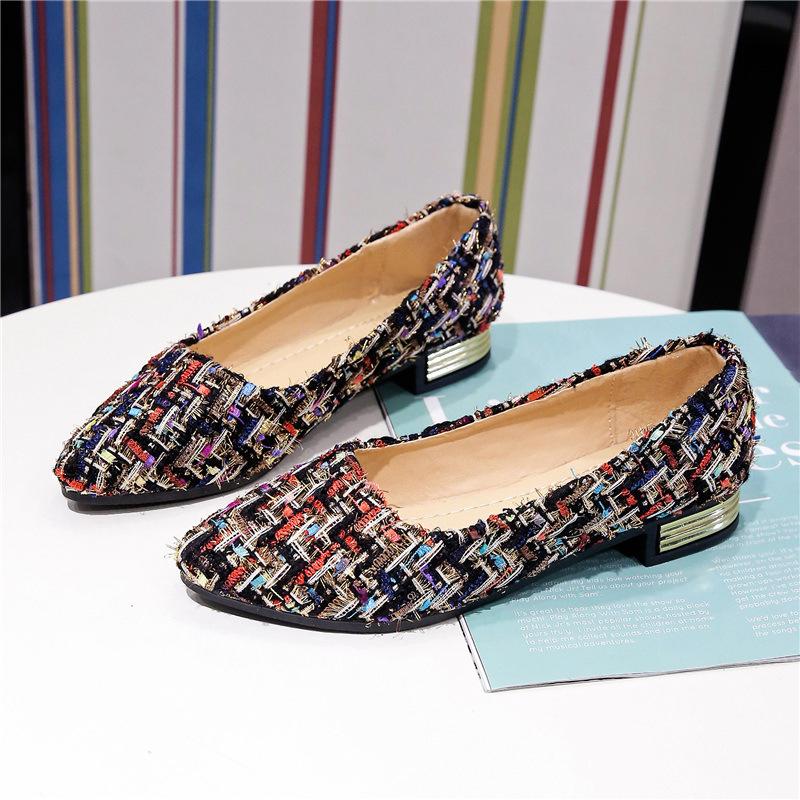 Womens Comfortable Slip on Round Toe Colorful Woven Fabric Penny Loafers Casual Fashion Driving Party Flat Shoes