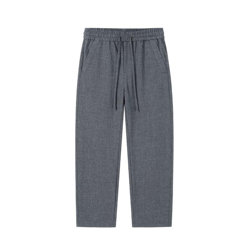 Old money wind drawstring casual pants men's autumn new loose straight high-end drape sports trousers