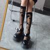 Transparent Long Socks Knee High Silk Stockings Sexy Crystal Silk Socks  Ladies