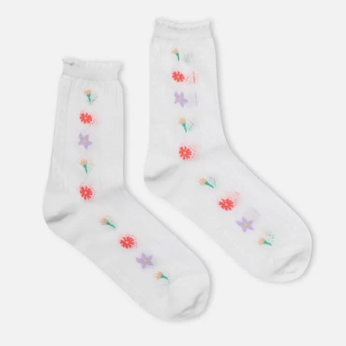 Misua Side Flower Socks_T264MSC273W