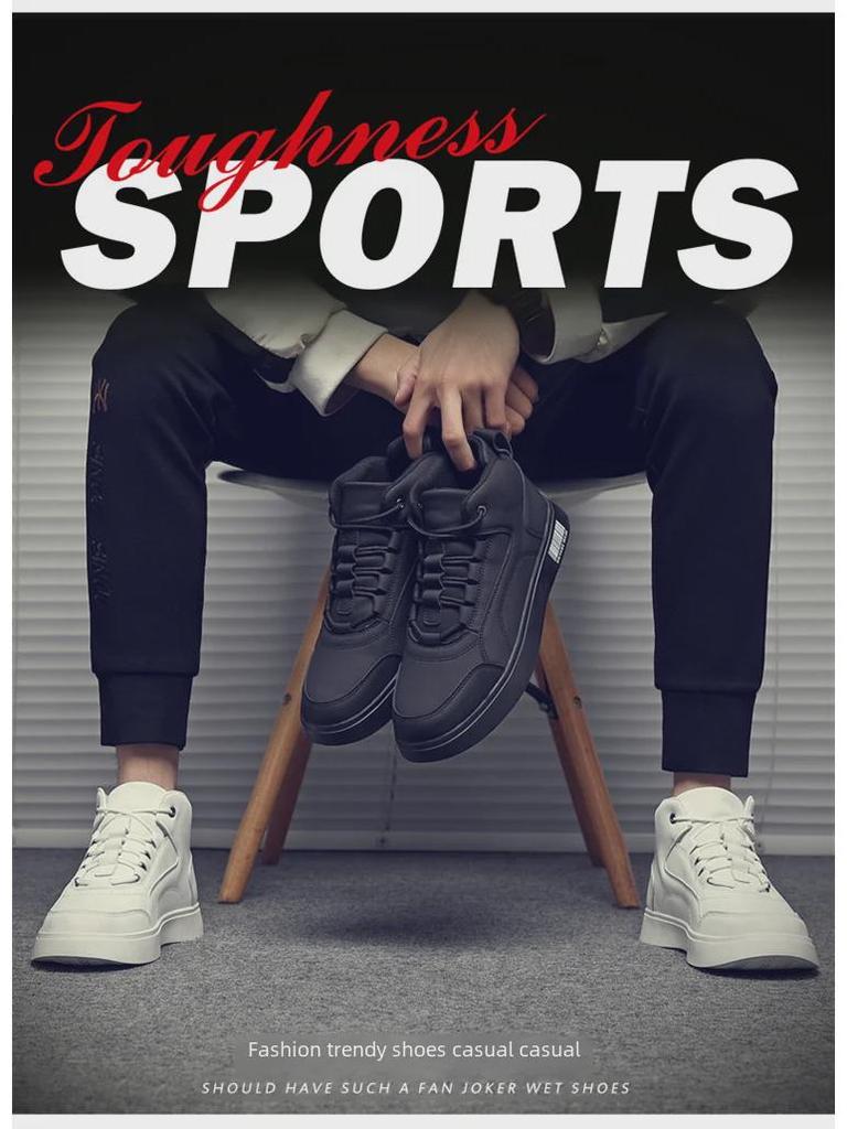 Erkek Modası Lüks Deri Spor Ayakkabılar, Orta Kesim Beyaz Ayakkabılar - Çok Yönlü, Retro Kaykay Tarzı Günlük Ayakkabılar
