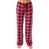 Women's Stretch Plaid Pajama Pants - Imitation Cotton Rayon with Drawstring