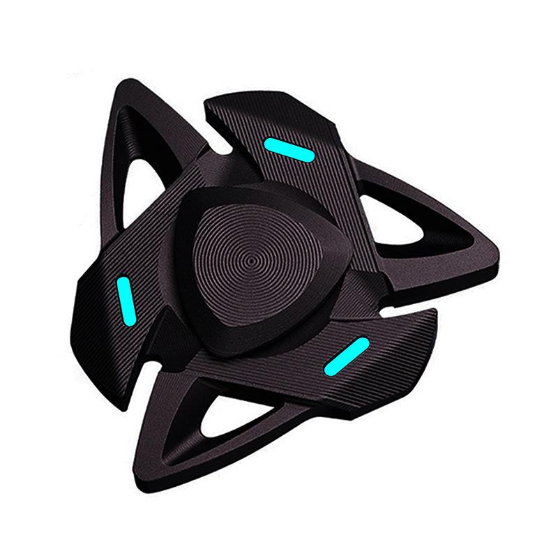 SCIONE Luminous Fingertip Gyro Aluminum Finger Gyro Metal Colorful Luminous Rotating Decompression Toy