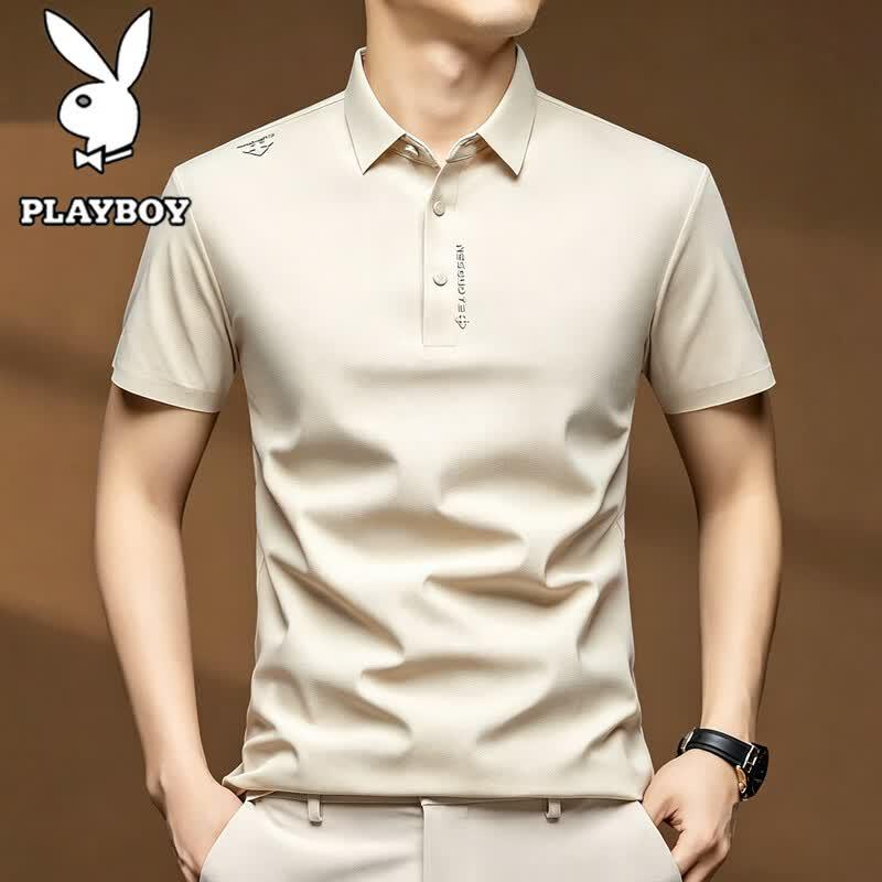 PLAYBOY Men's Summer Ice Silk Polo Shirt