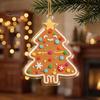 Holiday Gift for Family Friends Gingerbread Christmas Tree Pendant, Double-sided Acrylic Hanging Ornament Festive Seasonal Ideas Home Decor