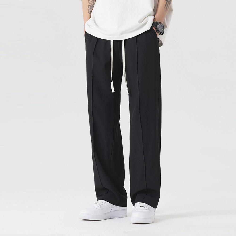 Japan Men's Summer Oversized Drawstring Suit Pants Y2K Straight Trousers Casual Baggy Wide Leg Jogger Pants Streetwear Overalls Sweatpants For Man