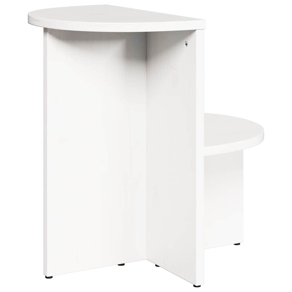 Coffee Table White 50 X 40 X 50 Cm Solid Pine Wood