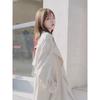 2026 Korean Style Long Drape Trench Coat - Elegant White for Spring & Autumn
