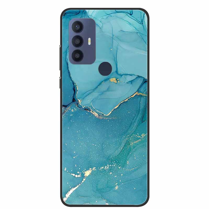For TCL 30 SE Case Soft Silicone Marble TPU Black Cover for TCL 305 306 30SE 6.52'' Phone Back Cases for TCL30SE 6165H Coque New