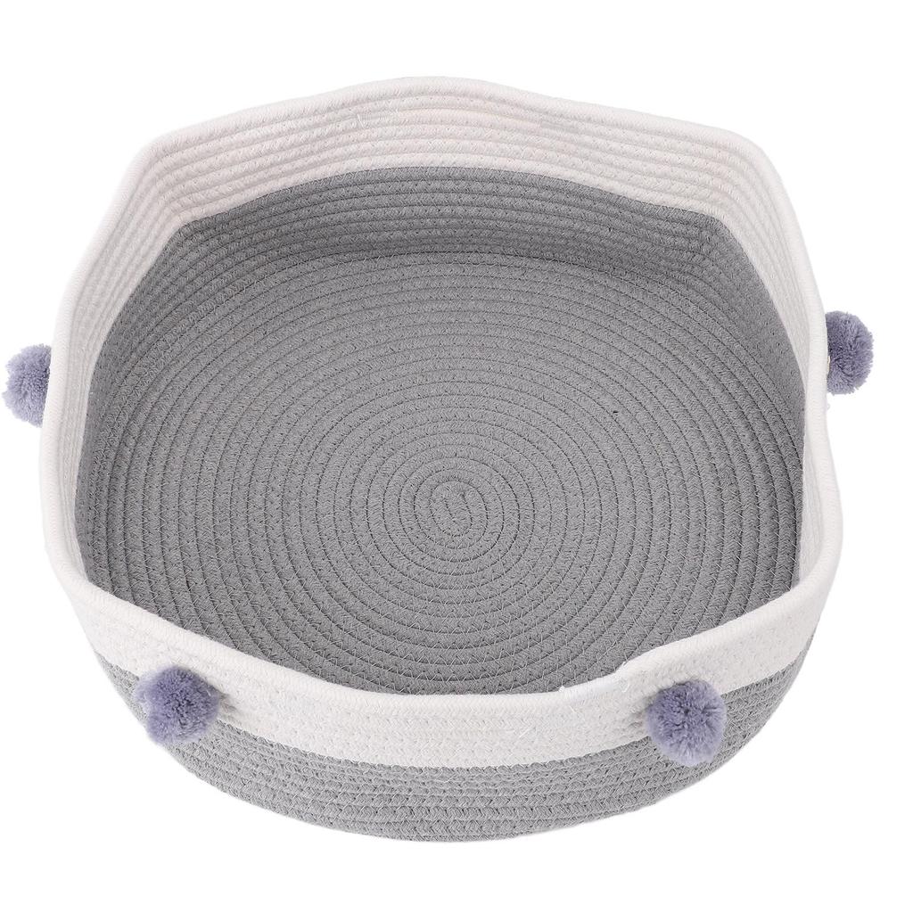 Cat Scratcher Bed Basket Cotton Rope Hand Knitting Stylish Look Cat Sleeping Bed Scratching Mat for Home Indoor