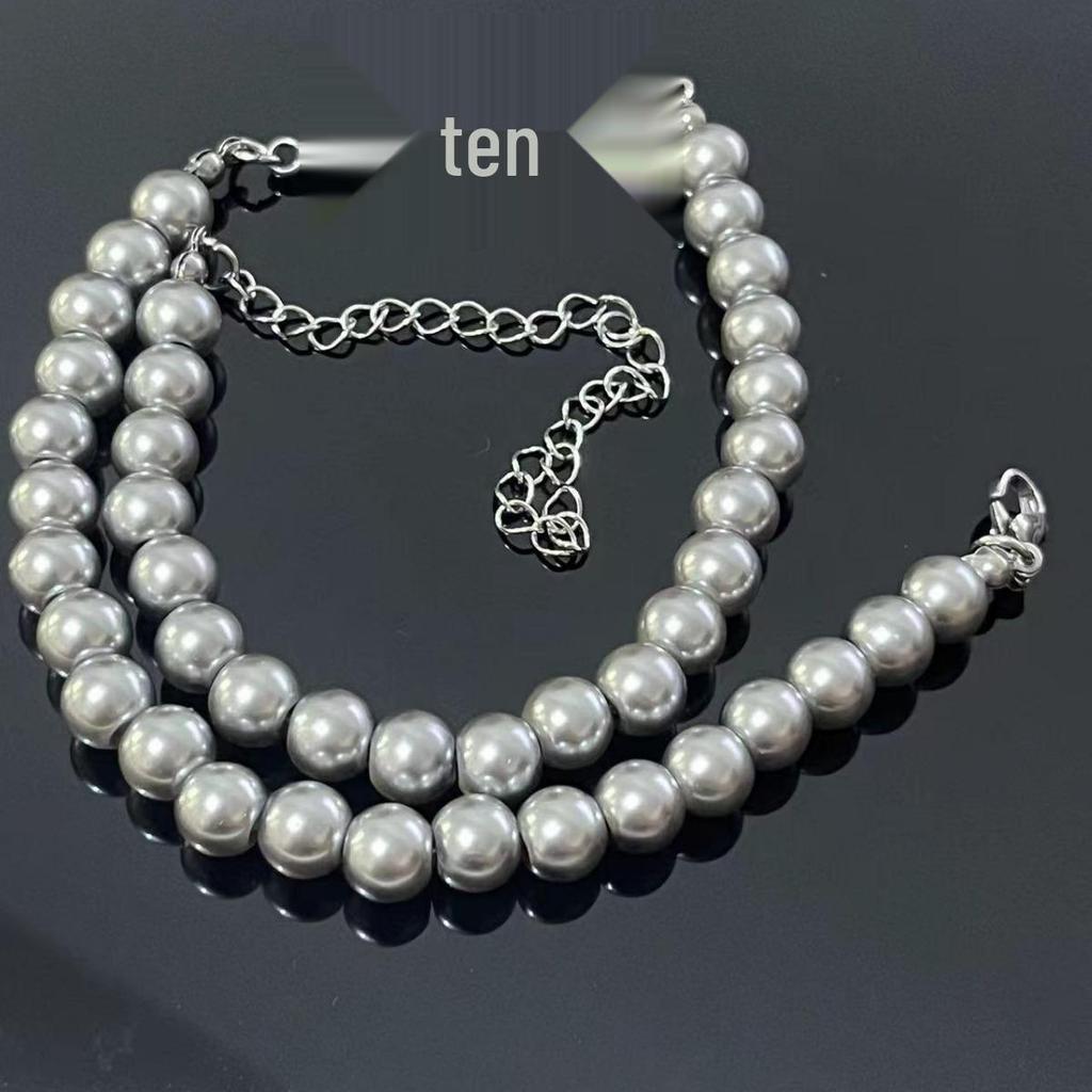 Pearl Titanium Steel Cross Choker Necklace - Unisex Heavy Industry Niche Design