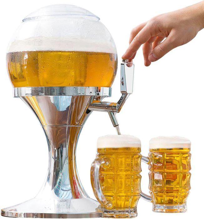 Distributeur de Bière - CELLUSTOP - Chill Beer Ball - Réfrigéré - Compartiment à glaçons - 3,5 L
