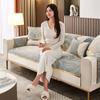 Europe Chenille Sofa Towel Non-slip Jacquard Seat Cushion Luxury Gold Lines Sofa Cover Splicing Wide White Edge Sofa Cushion
