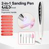 Electric Nail File 2-In-1 Drill with 5 Bits, 5-Speed Cordless Manicure Accessories UV LED Lamp, USB Rechargeable Tool for Women Portable Polisher