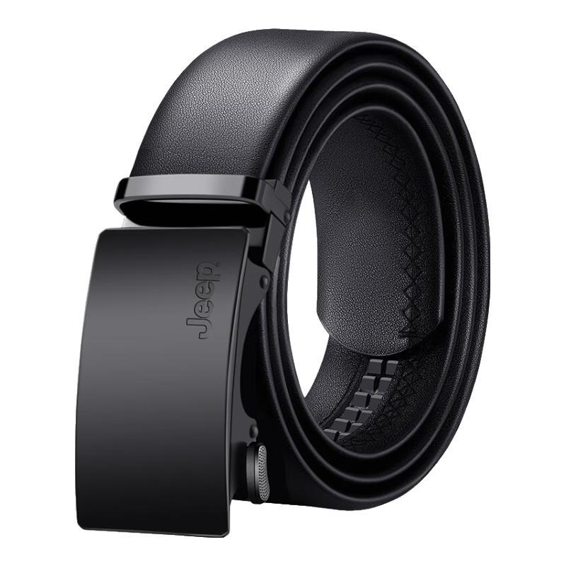 JEEP Men s Genuine Leather Automatic Buckle Belt 120cm