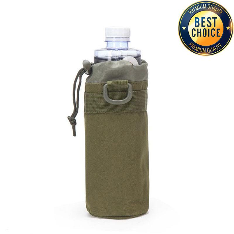 Hunting Water Bottle Pouch Outdoor Molle Kettle Pouch Holder Camping Hiking Cycling Bottle Bag Drawstring Multifunction Bottle P
