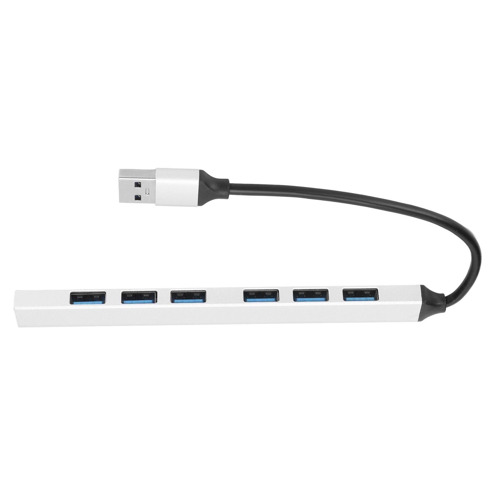 

7-портовый USB-концентратор из алюминиевого сплава 5 Гбит/с 1 USB3.0 6 USB2.0 Простой дизайн Многопортовый USB-концентратор-разветвитель