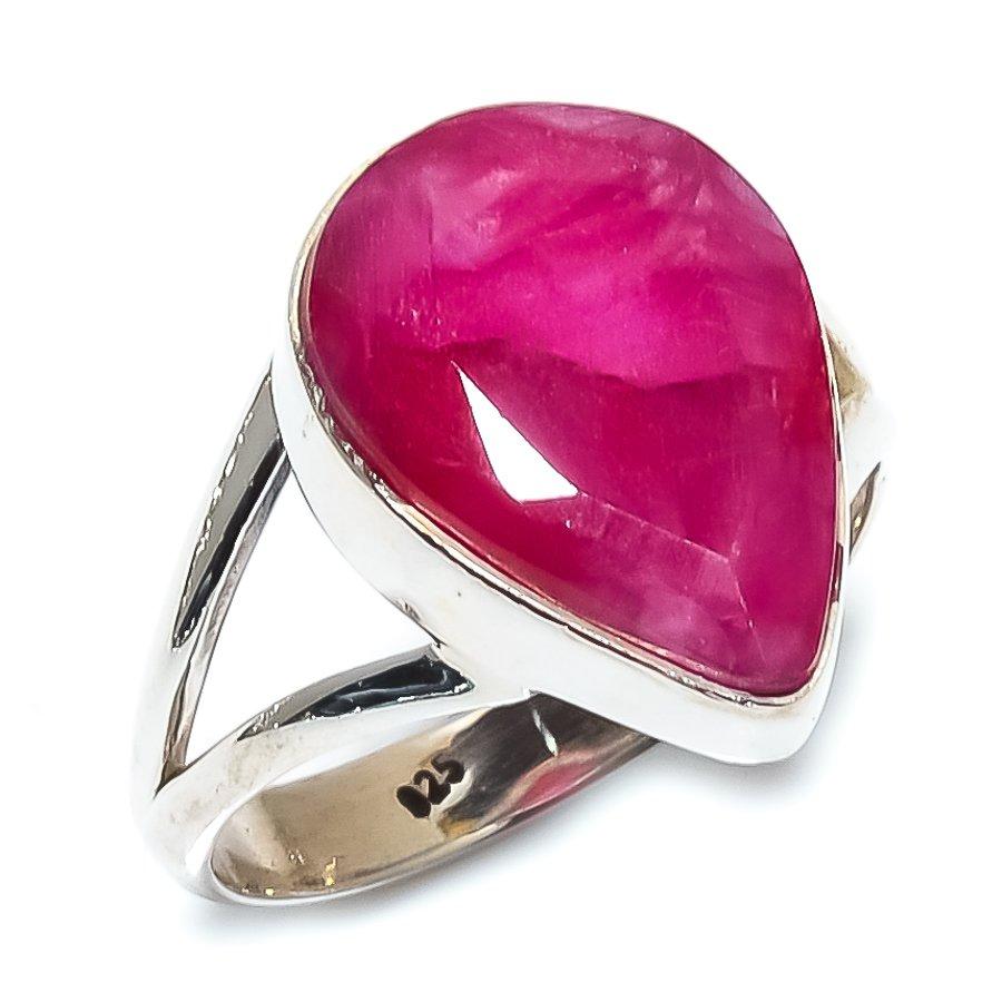 Red Ruby(Simulated) Gemstone Handmade 925 Sterling Silver Gift Ring S.9.5 u8w22