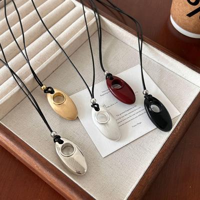 Korean Style Long Necklace: High-End Water Drop Marquise Pendant Sweater Chain for Women