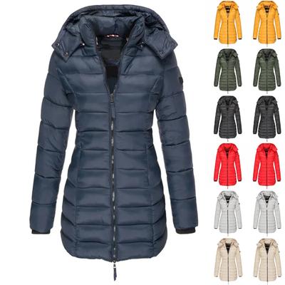 Γυναικείο βαμβακερό μπουφάν, Γυναικείο μεσαίου μήκους λεπτή μπουφάν από βαμβάκι, ζεστό βαμβακερό μπουφάν