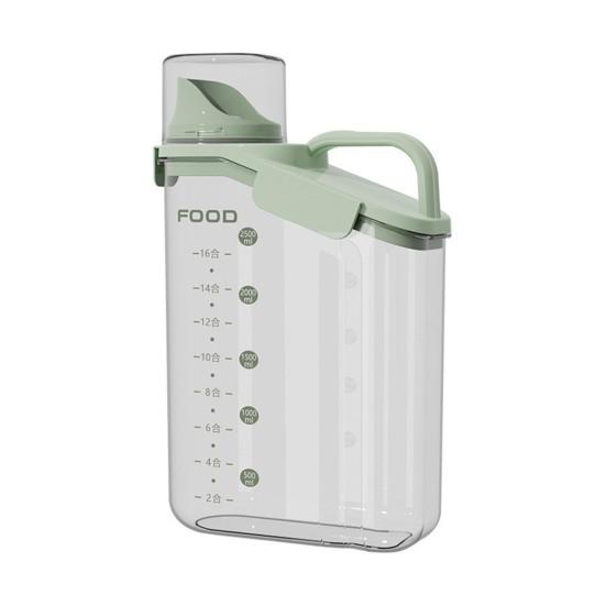1.6/2/2.8L Airtight Dog Food Storage Container Pet Dry Food Bin with Measuring Cup Lid Clear Plastic Kitchen And Pantry Organization Bin