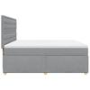 Box Spring Bed with Mattress Light Grey 200 x 200 cm Fabric