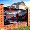 Arazzo Misterioso Paesaggio Fuji, Pagoda Notturna Acero Cremisi Lago Telo Murale, Sfondo Fresco Per Camera Da Letto Spazio Casa Interno
