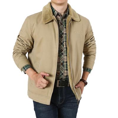 Autumn and Winter Casual Thickened Warm Jacket Lapel Velvet Jacket Men's Pure Cotton Tooling Cotton-padded Clothes Men