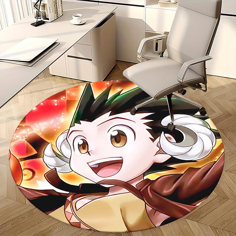 1pc Anime Cartoon Design Round Carpet - Office Chair Mat, Non-Slip Rug for Home Decor, Living Room, Bedroom, Game Room & Dormitory (Festival Gift).W02