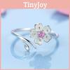Beautiful 925 Silver Cherry Blossom Ring With Floral Design For Stylish Women