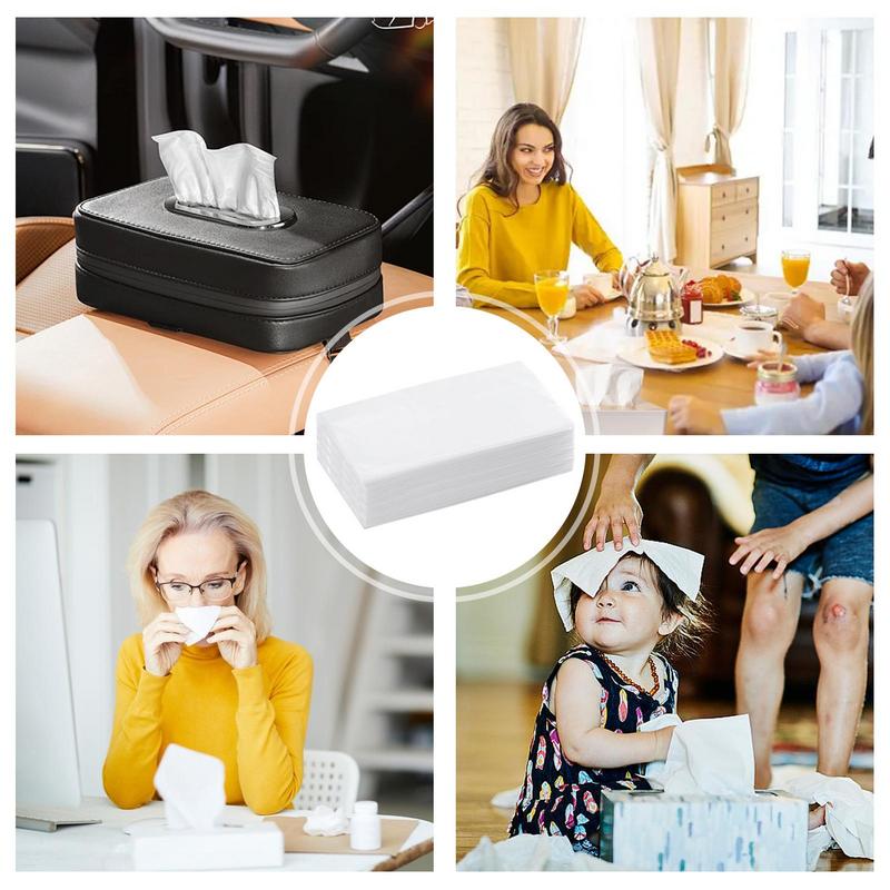 Tissues For Car Double Layer Travel Paper Towels Napkin Holder Refill Comfortable Travel Tissue Packs Travel Facial Tissues For