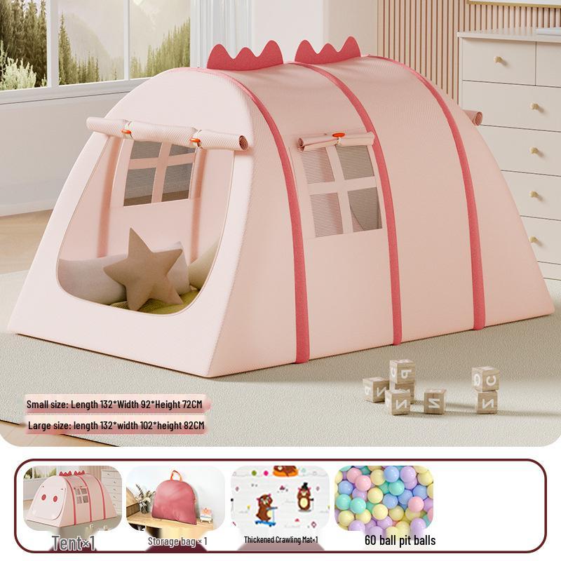 

Детская палатка «Динозавр»: Портативный игровой домик для помещений/улицы с москитной сеткой и бассейном с шариками Large (132*102*82cm)