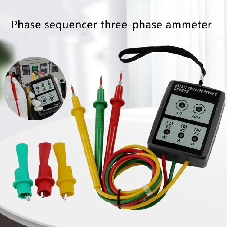 3 Phase Sequences Tester Phase Rotation Meter Checker 20Hz-400Hz Phase Indicator Order Detectors Phase Sequencer 60-600V