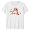 Pink Bird Watercolor Spring Animal Mens T-Shirt Womens Graphic Tee