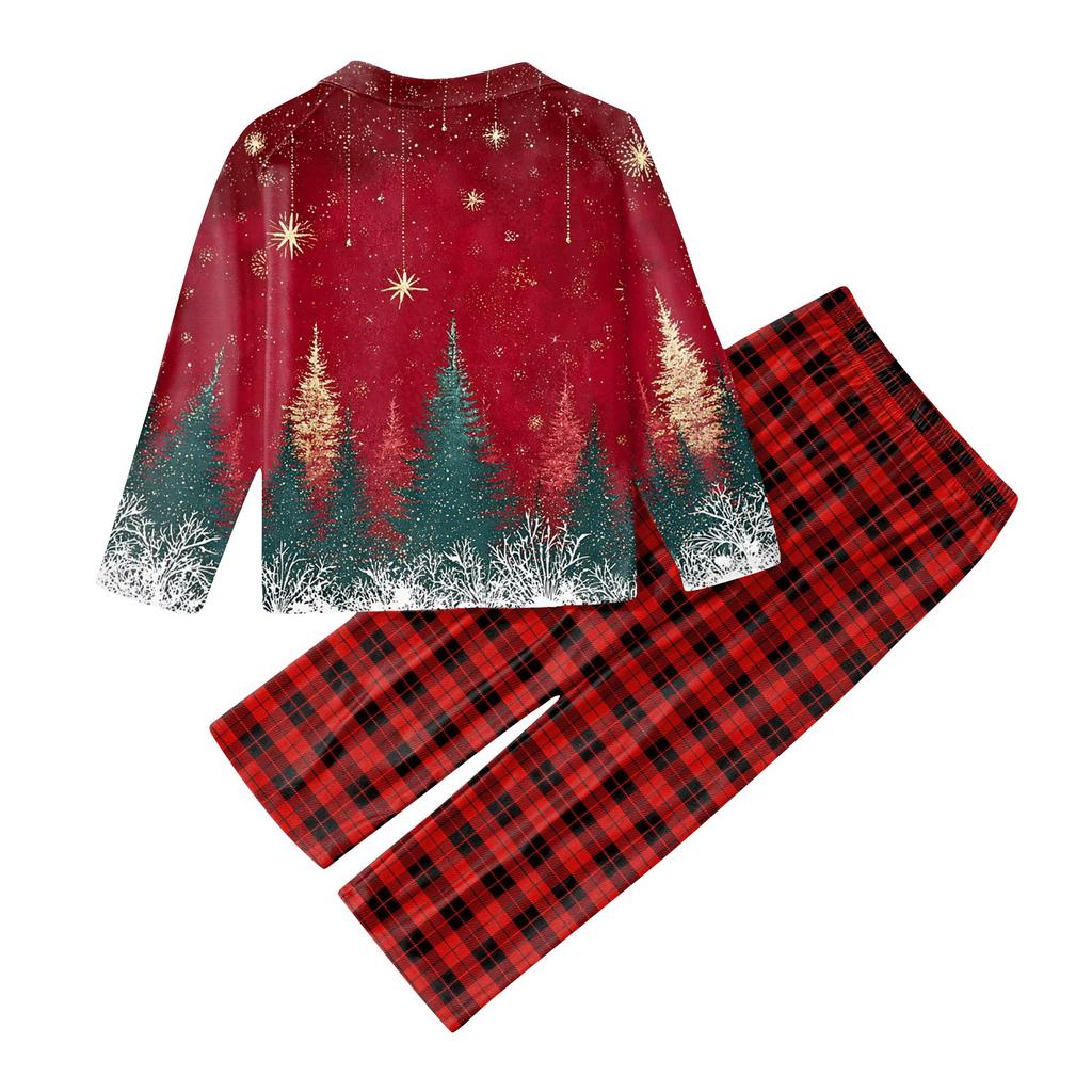 Christmas Prints Family Matching Long Sleeve Tops+Pants Set Family Matching Sets