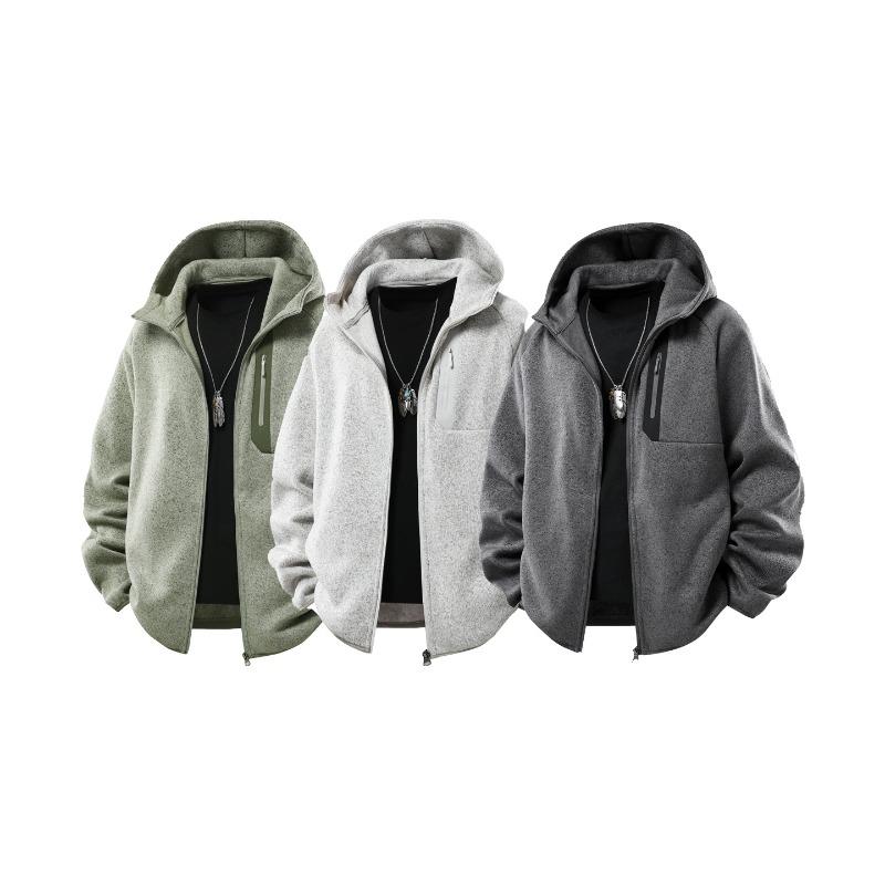 Men's Warm Casual Hooded Sweatshirt Trendy Fashionable Thick-Fleece-Lined Jacket—Versatile and Minimalist Sportswear