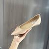 Nude light mouth height increase 3cm sexy pure desire single shoes open toe sewn pointed flat shoes versatile commuter women's single shoes