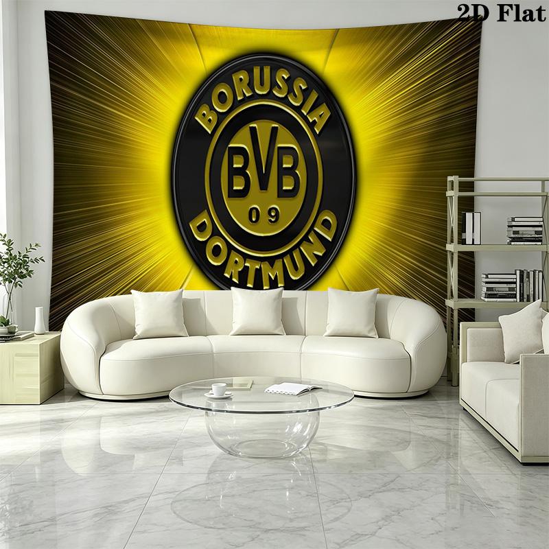 Borussia Dortmund Logo Tapestry Background Cloth Fashion Print Background Cloth Work Of Art Wall Covering Decoration