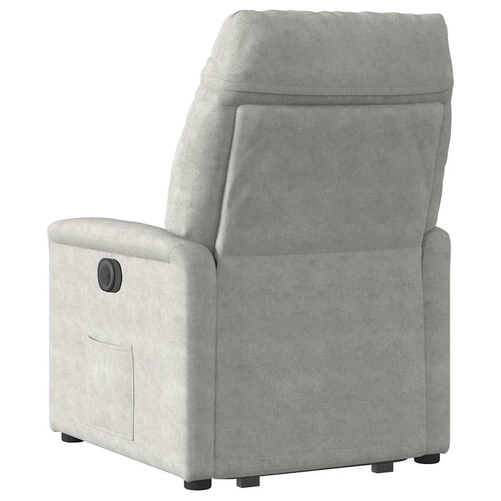 Recliner Chair with Lift Function Light Gray Microfiber Fabric