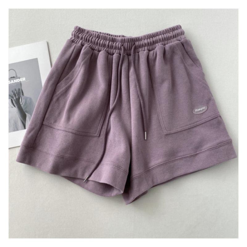 Women Comfortable Loose Wide-Legged Drawstring A-word Pants High Waist Casual Fashion Versatile Sports Shorts