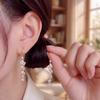 Geometric Tassel Diamond Earrings: Versatile, Luxe Silver Studs