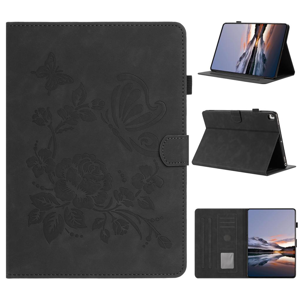 Tablet Case For iPad 10.2 (2020)/(2019)/Air 10.5 inch (2019)/Pro 10.5-inch (2017) Card Holder Stand Butterfly Floral Imprinted Leather Cover