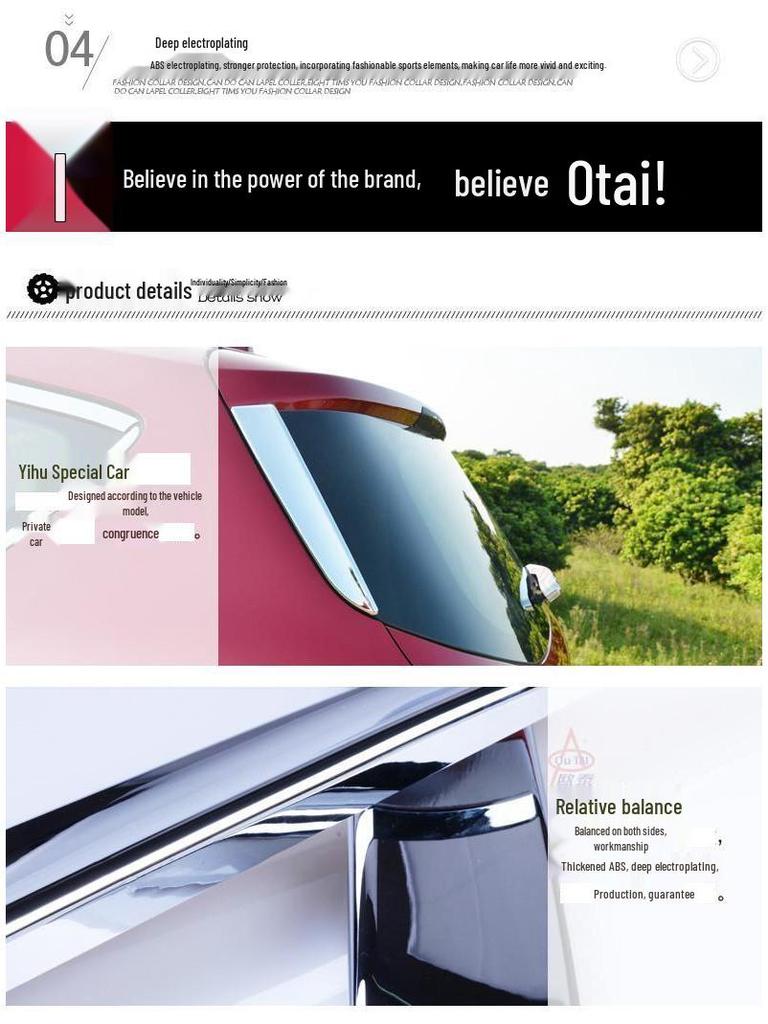 Ford Kuga 2013-2019 Ozdobná lišta zadního okna / Křídlo zadních dveří (Obě strany)